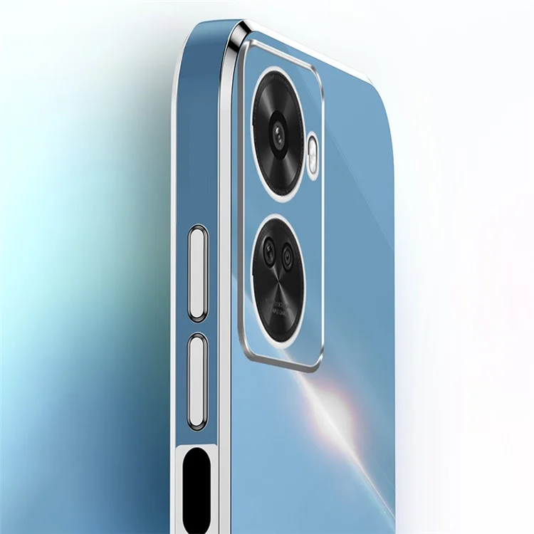 XINLI Pour Huawei nova 11 SE / nova 12 SE 4G Coque de téléphone Bordure dorée Électroplaquage avec support - Cyan