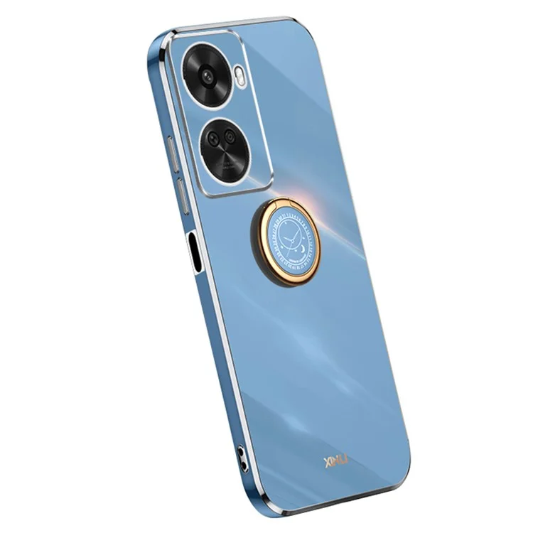 XINLI Para Huawei nova 11 SE / nova 12 SE 4G Funda de teléfono Borde dorado electrodepositado con soporte - Azul