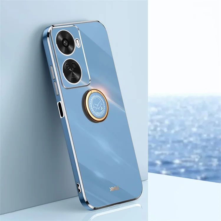 XINLI Para Huawei nova 11 SE / nova 12 SE 4G Funda de teléfono Borde dorado electrodepositado con soporte - Azul