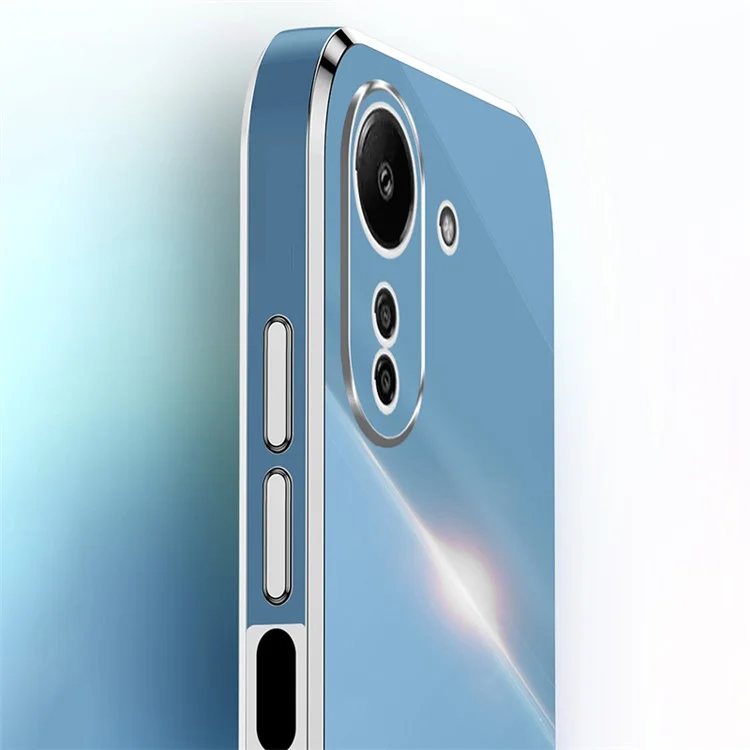 XINLI For Xiaomi Redmi 13C 4G / Poco C65 4G Case Electroplated Gold Edges Phone Cover - Cyan