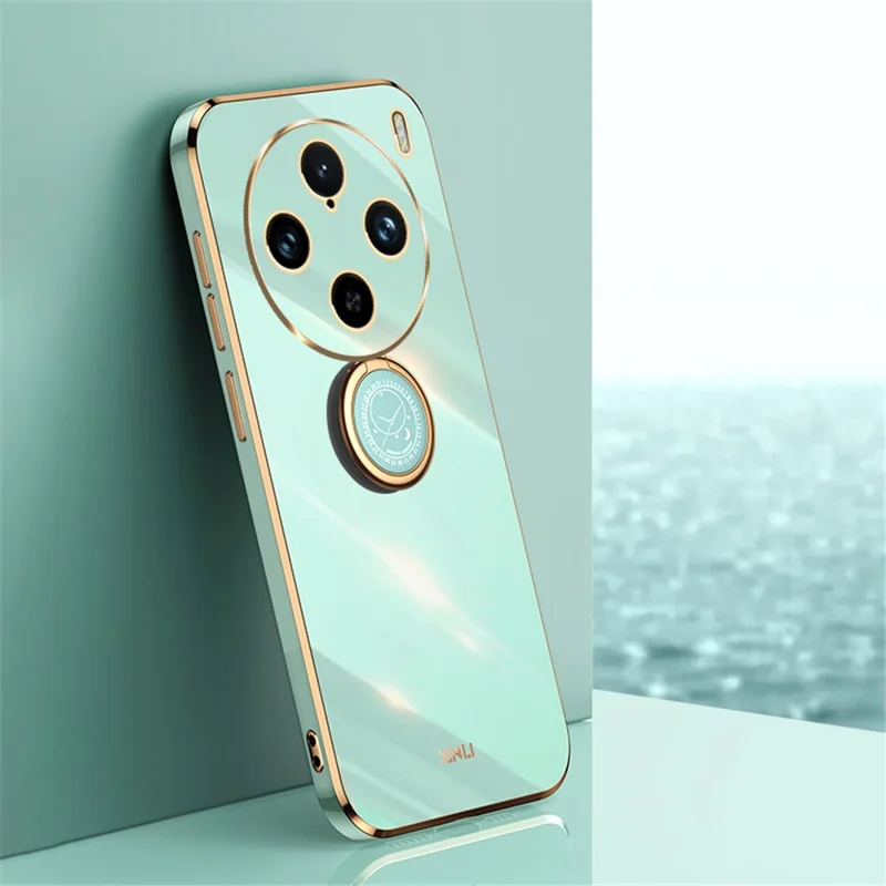 XINLI Per vivo X100 Pro 5G Custodia per telefono in metallo Custodia protettiva con supporto - Ciano
