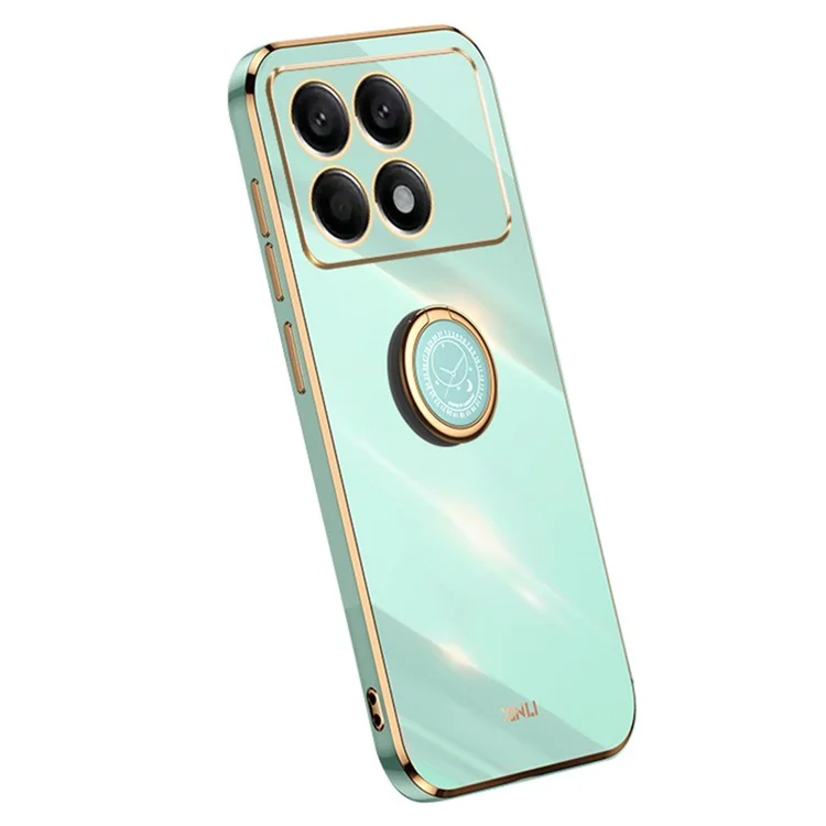 XINLI Für Xiaomi Poco F6 Pro 5G / Redmi K70 5G / K70 Pro 5G Hülle Ständer Ringhalter TPU Handyhülle - Cyan