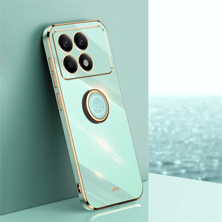 XINLI Für Xiaomi Poco F6 Pro 5G / Redmi K70 5G / K70 Pro 5G Hülle Ständer Ringhalter TPU Handyhülle - Cyan