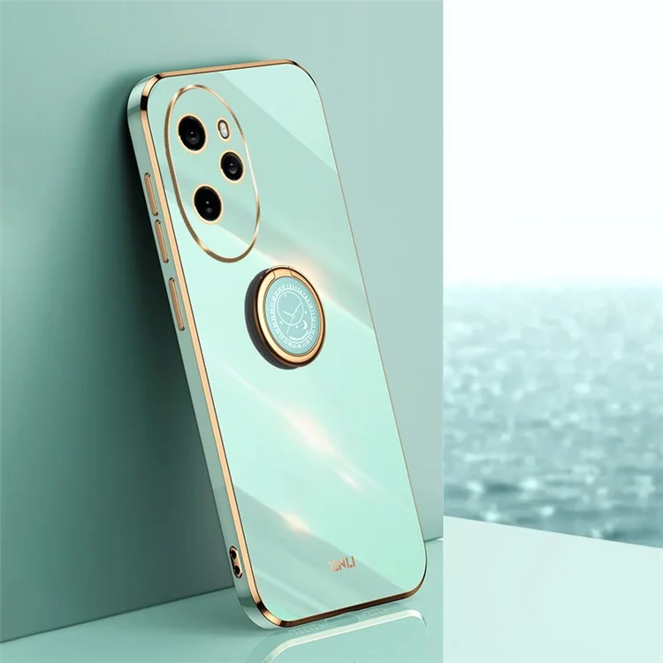 XINLI For Honor 100 Pro 5G Funda de TPU con Soporte Protección Antimenos - Cián