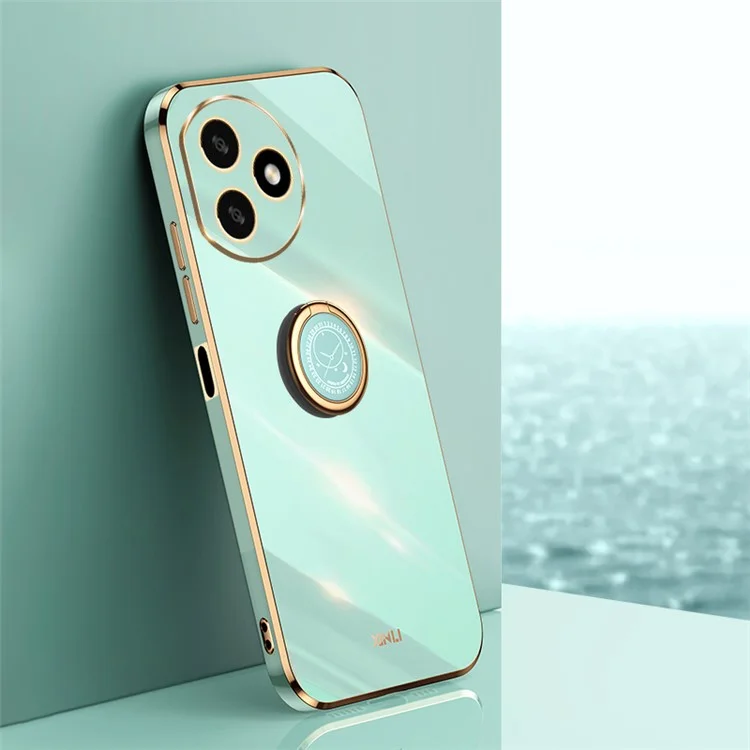 XINLI For Honor X50i+ 5G TPU Case con Soporte Giratorio de Anillo - Cian