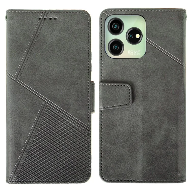 IDEWEI For ZTE Axon 50 Lite Magnetic Phone Case Scratch-proof Leather Cover with Card Holder - Black