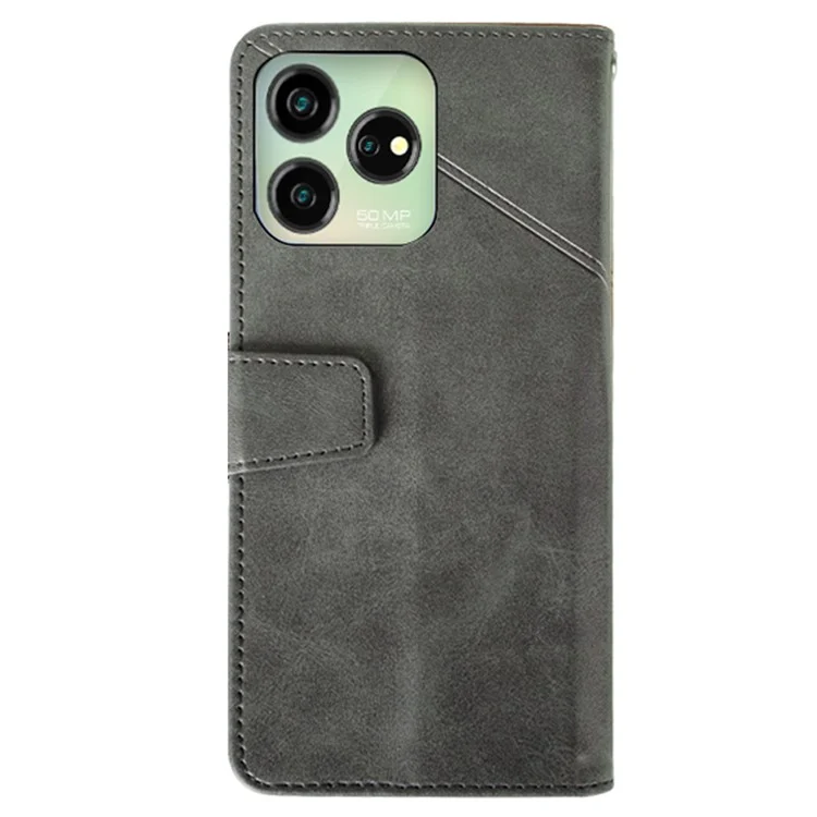 IDEWEI For ZTE Axon 50 Lite Magnetic Phone Case Scratch-proof Leather Cover with Card Holder - Black