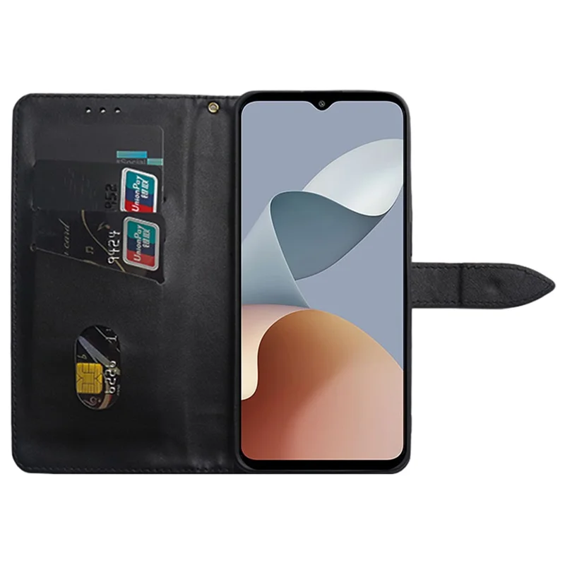 IDEWEI For ZTE Axon 50 Lite Case PU Leather Phone Cover Card Holder - Black