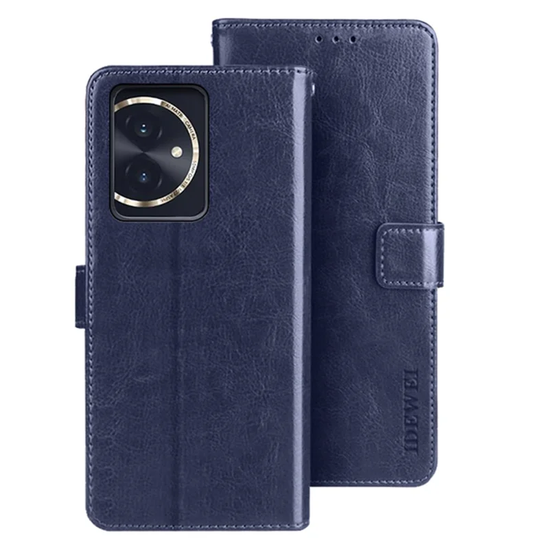 IDEWEI For Honor 100 5G Leather Case Wallet Stand Cover Crazy Horse Pattern - Dark Blue