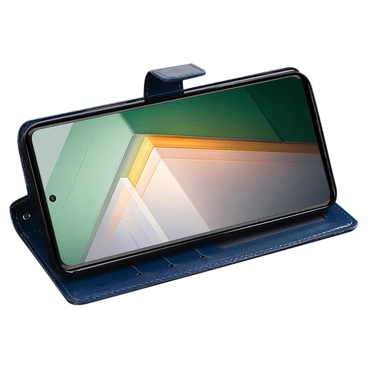 IDEWEI Per vivo X100 5G Crazy Horse Leather Case Phone Wallet Stand - Blu