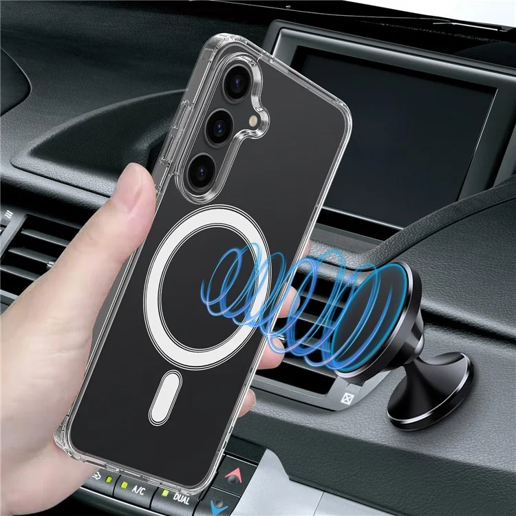 For Samsung Galaxy S24+ Case Compatible with MagSafe Acrylic+TPU Drop-resistant Phone Back Cover