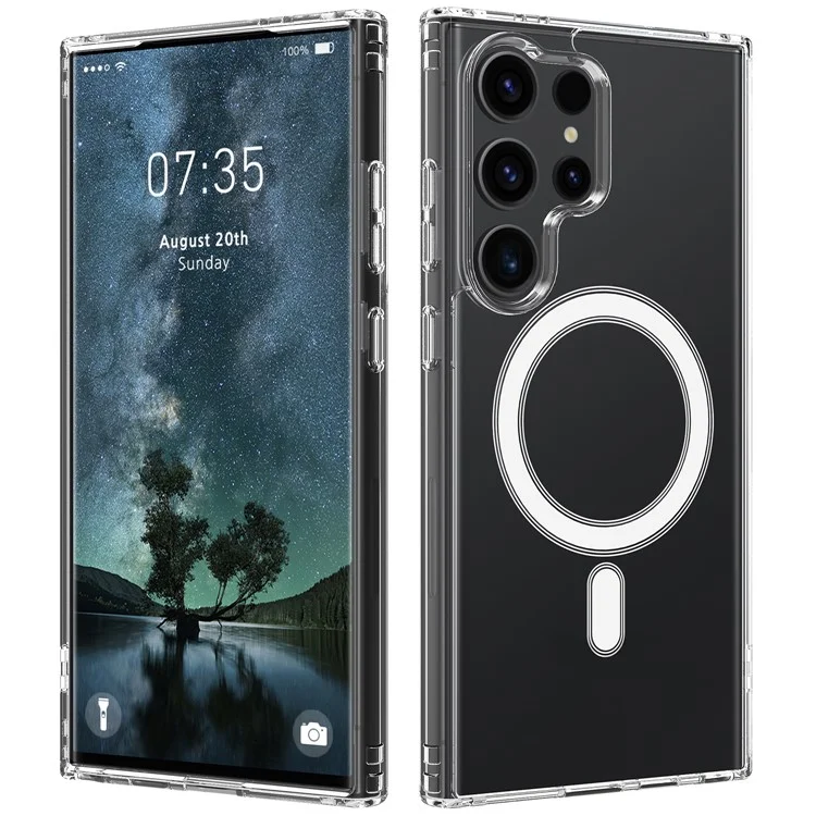 Für Samsung Galaxy S24 Ultra Magnetische Hülle Kratzfest Acryl+TPU-Hülle kompatibel mit MagSafe