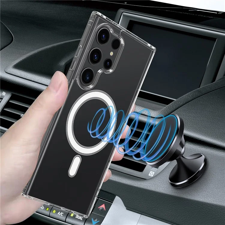 Für Samsung Galaxy S24 Ultra Magnetische Hülle Kratzfest Acryl+TPU-Hülle kompatibel mit MagSafe