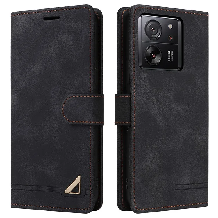 Estuche Skin-touch de piel para Xiaomi 13T / 13T Pro / Redmi K60 Ultra - Serie 007, Negro