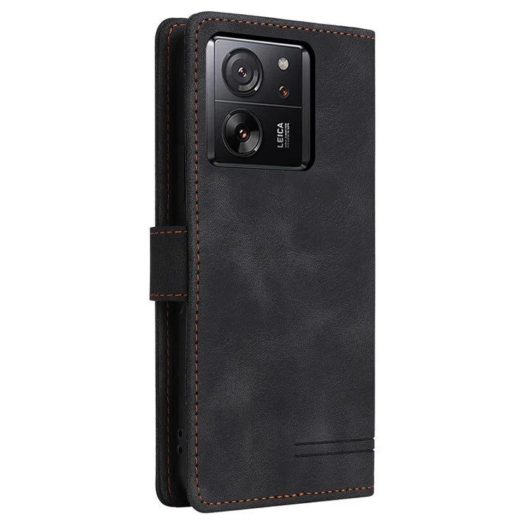Estuche Skin-touch de piel para Xiaomi 13T / 13T Pro / Redmi K60 Ultra - Serie 007, Negro