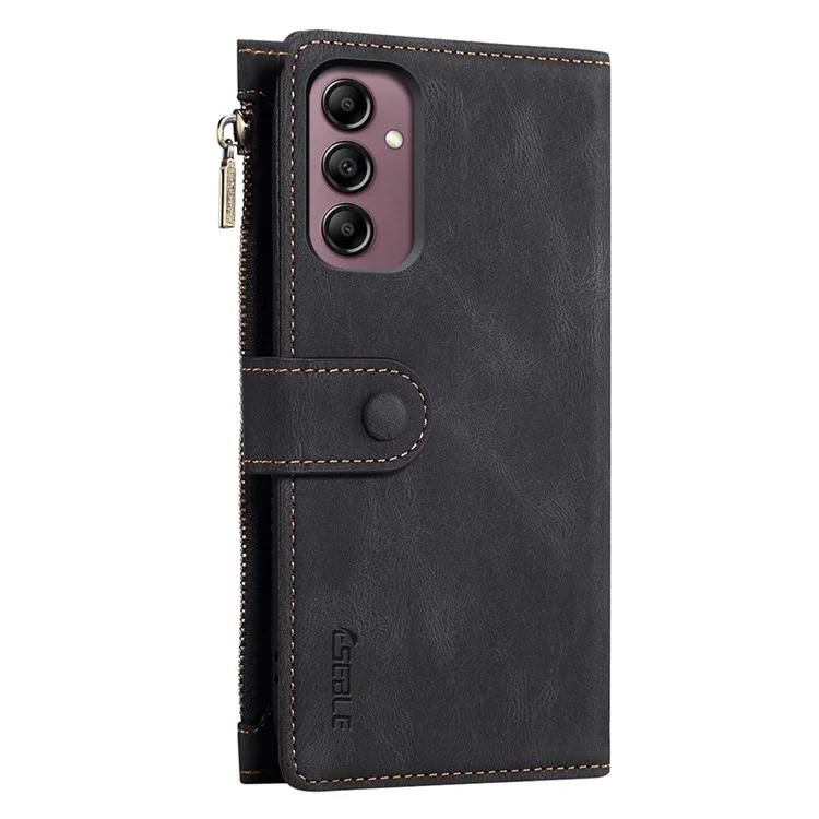 ESEBLE Star Series For Samsung Galaxy A55 5G Case with a Strap Leather Cover Stand - Black