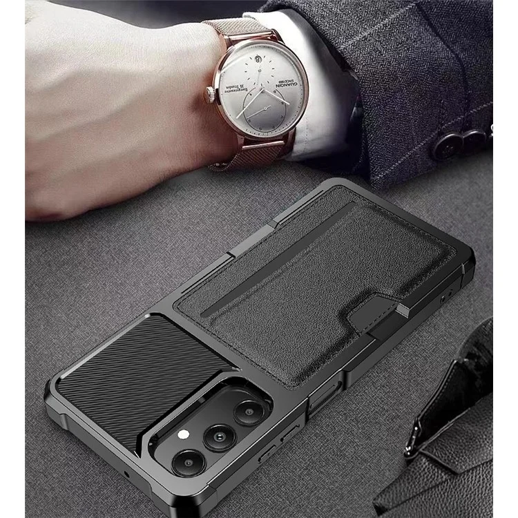 Per Samsung Galaxy A05s 4G Case ZM02 Custodia a prova di caduta in PU+TPU con slot per schede