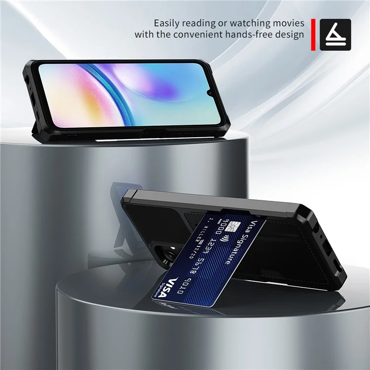Per Samsung Galaxy A05s 4G Case ZM02 Custodia a prova di caduta in PU+TPU con slot per schede