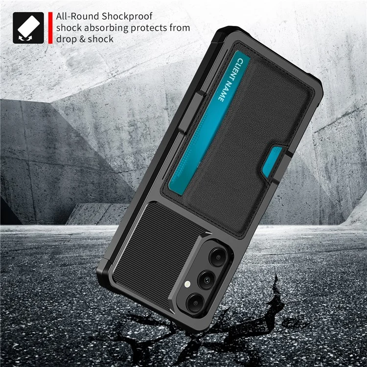 Per Samsung Galaxy A05s 4G Case ZM02 Custodia a prova di caduta in PU+TPU con slot per schede