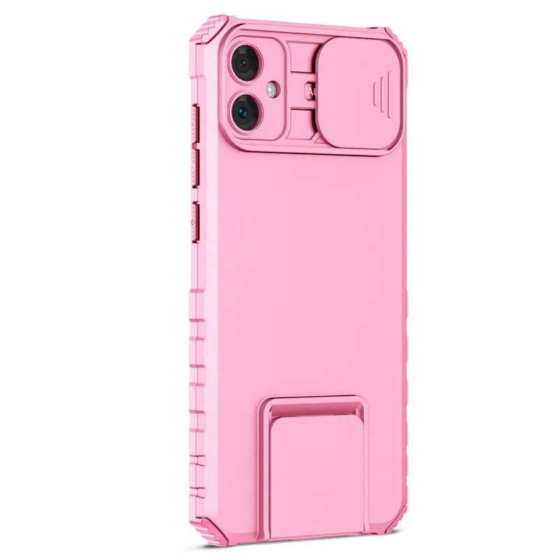 For Samsung Galaxy A05 4G Camera Protection Case Impact-Resistant PC+TPU Phone Cover - Pink