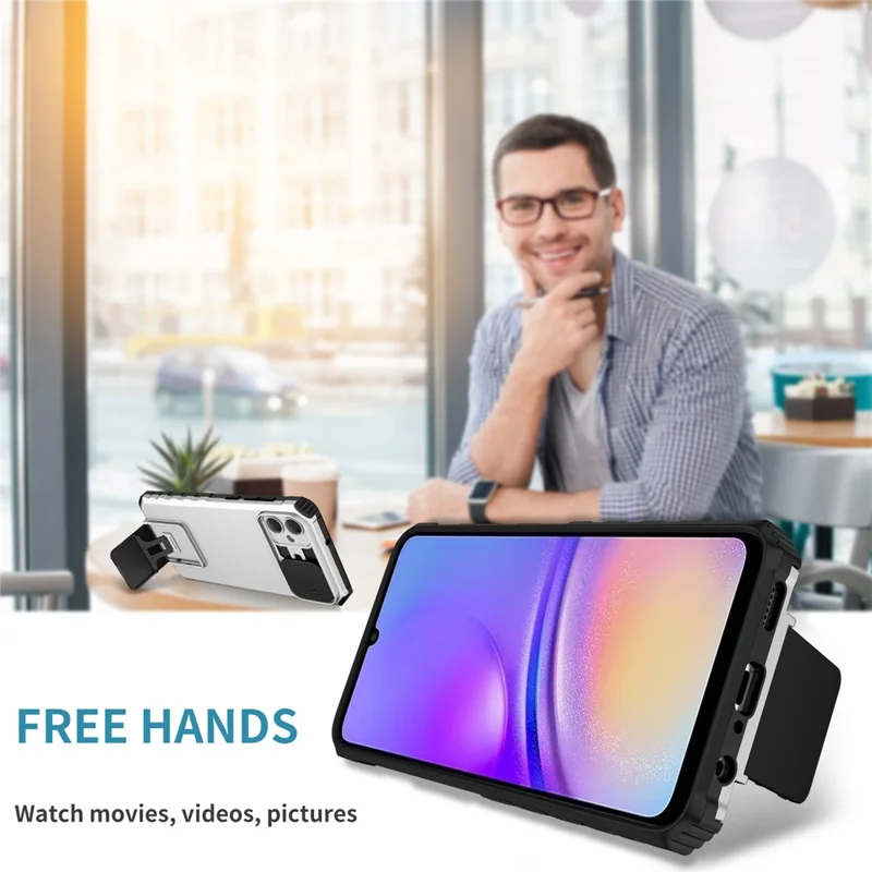 Чехол для защиты камеры Samsung Galaxy A05 4G, ударопрочный чехол из ПК+ТПУ - белый