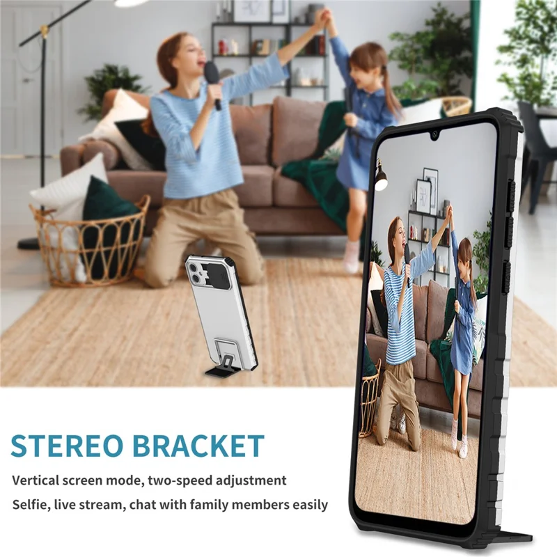 Чехол для защиты камеры Samsung Galaxy A05 4G, ударопрочный чехол из ПК+ТПУ - белый