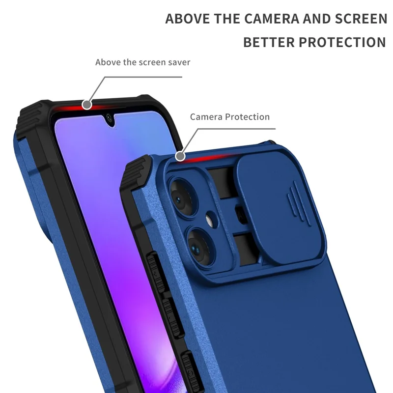 Для защитного чехла 4G Samsung Galaxy A05 с защитой камеры Impact-Resistant PC+TPU - Синий