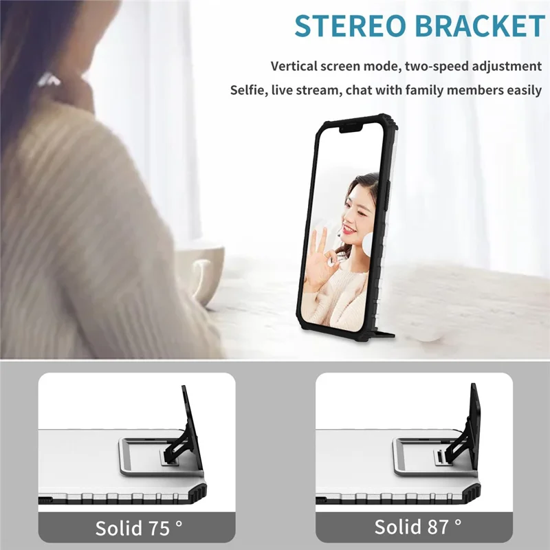 For Samsung Galaxy A15 5G Phone Case Slide Lens Protection Kickstand - White