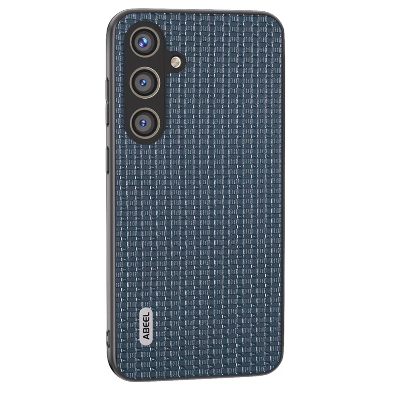 ABEEL For Samsung Galaxy S24 Phone Case Protective Shock Absorption Genuine Cow Leather Cover - Blue