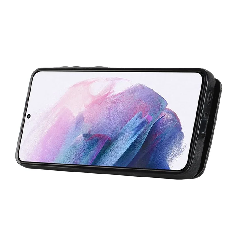 For Samsung Galaxy S21+ 5G Case RFID Blocking PU+TPU Phone Cover with Card Slots - Black