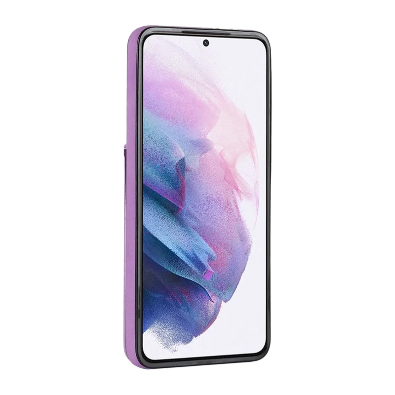 For Samsung Galaxy S21+ 5G Case RFID Blocking PU+TPU Phone Cover with Card Slots - Purple