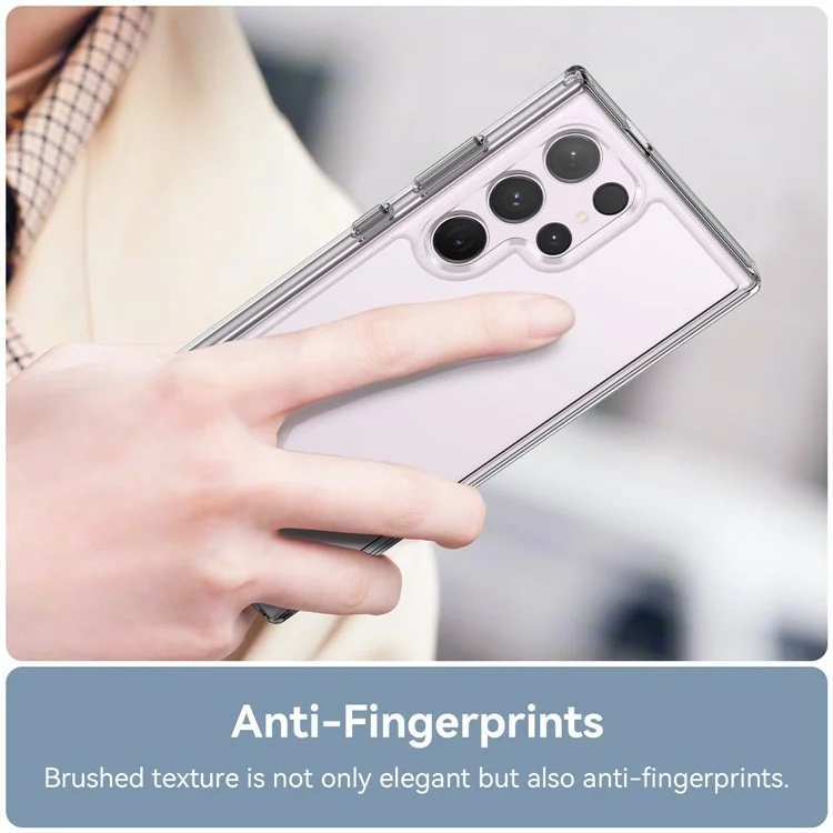 For Samsung Galaxy S24 Ultra Transparent Case Cover Electroplating Buttons (Big Rear Lens Hole)
