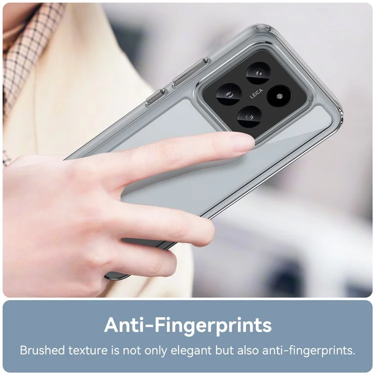 Para Xiaomi 14 Case Electroplating Botões Transparente Capa de Telefone (Grande Orifício da Lente Traseira)