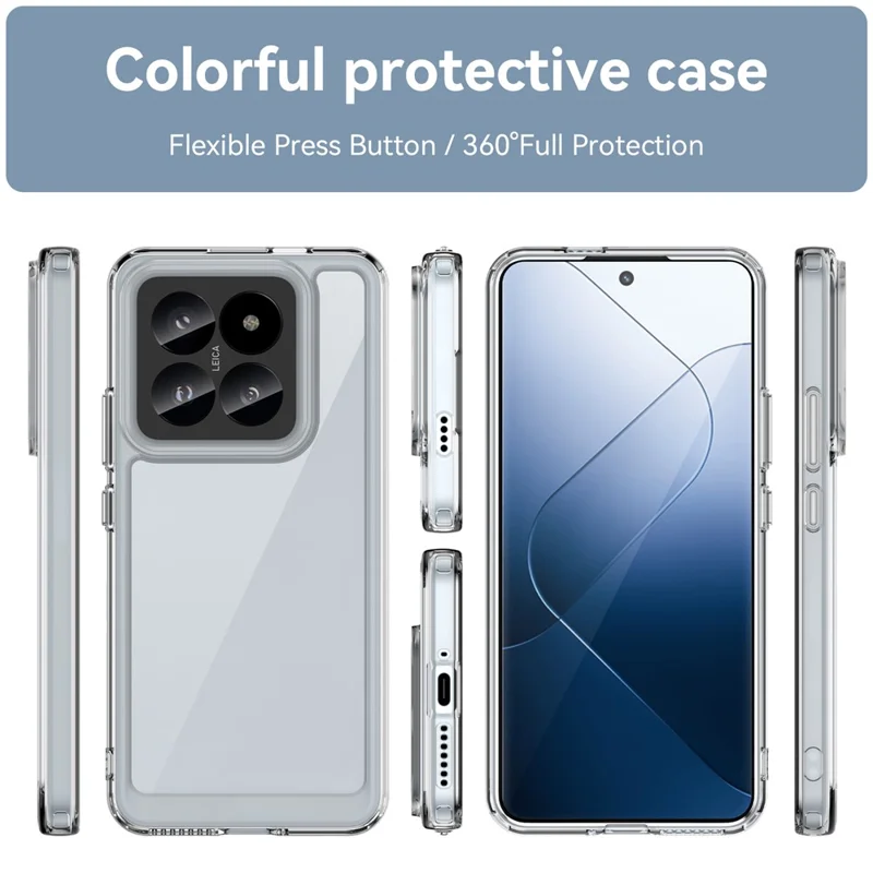 For Xiaomi 14 Pro High-Clarity Case TPU + Acrylic Phone Cover (Big Rear Lens Hole)