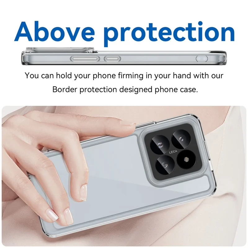 For Xiaomi 14 Pro High-Clarity Case TPU + Acrylic Phone Cover (Big Rear Lens Hole)