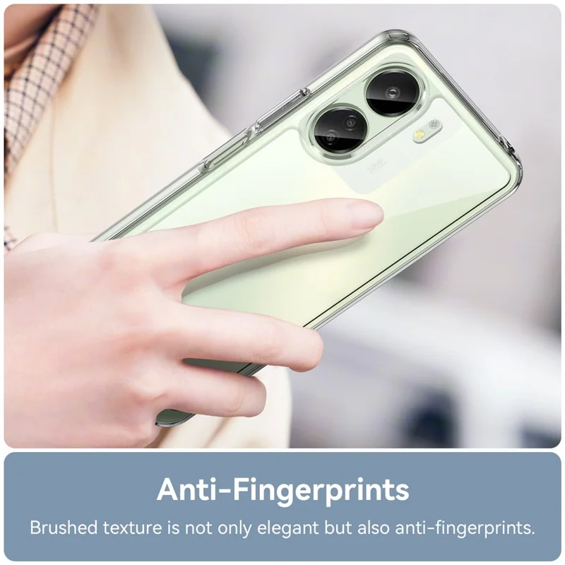 Pour Xiaomi Redmi 13C 4G / Poco C65 4G Transparent Case Electroplating Buttons (Big Rear Lens Hole)