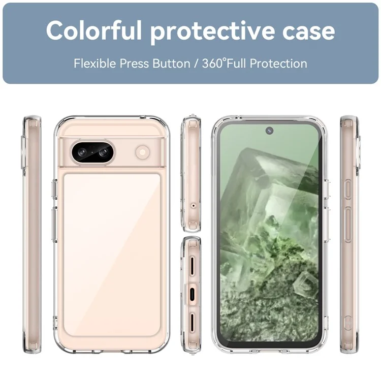 Для Google Pixel 8a Clear Case TPU + акриловая задняя крышка (большое заднее отверстие для объектива)