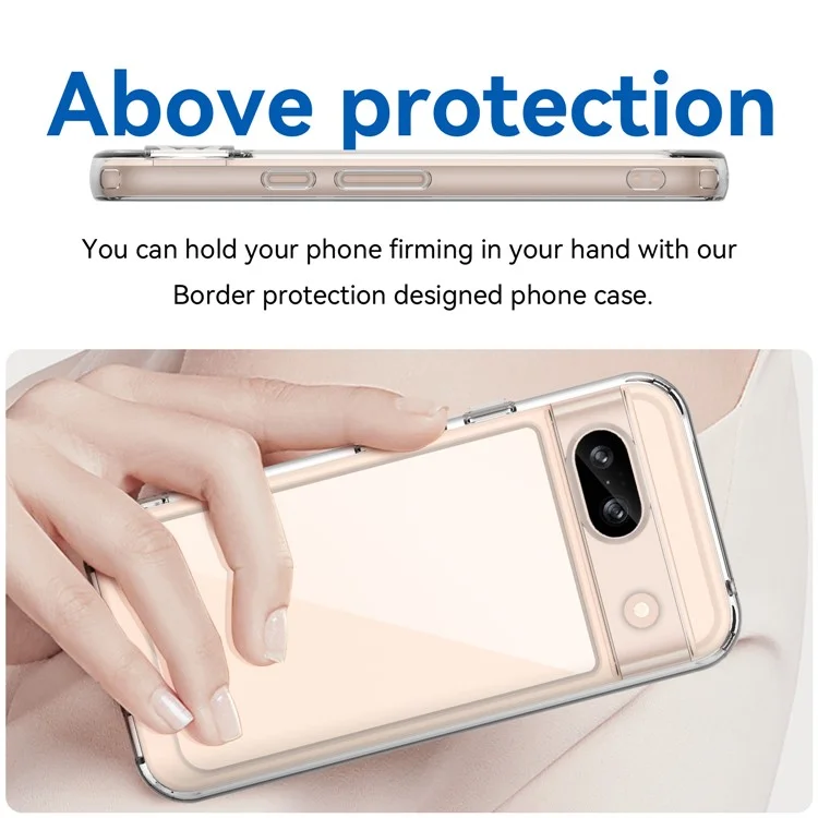 Для Google Pixel 8a Clear Case TPU + акриловая задняя крышка (большое заднее отверстие для объектива)