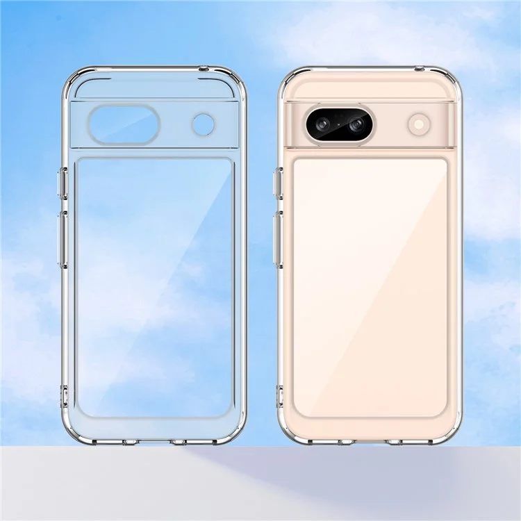 Для Google Pixel 8a Clear Case TPU + акриловая задняя крышка (большое заднее отверстие для объектива)