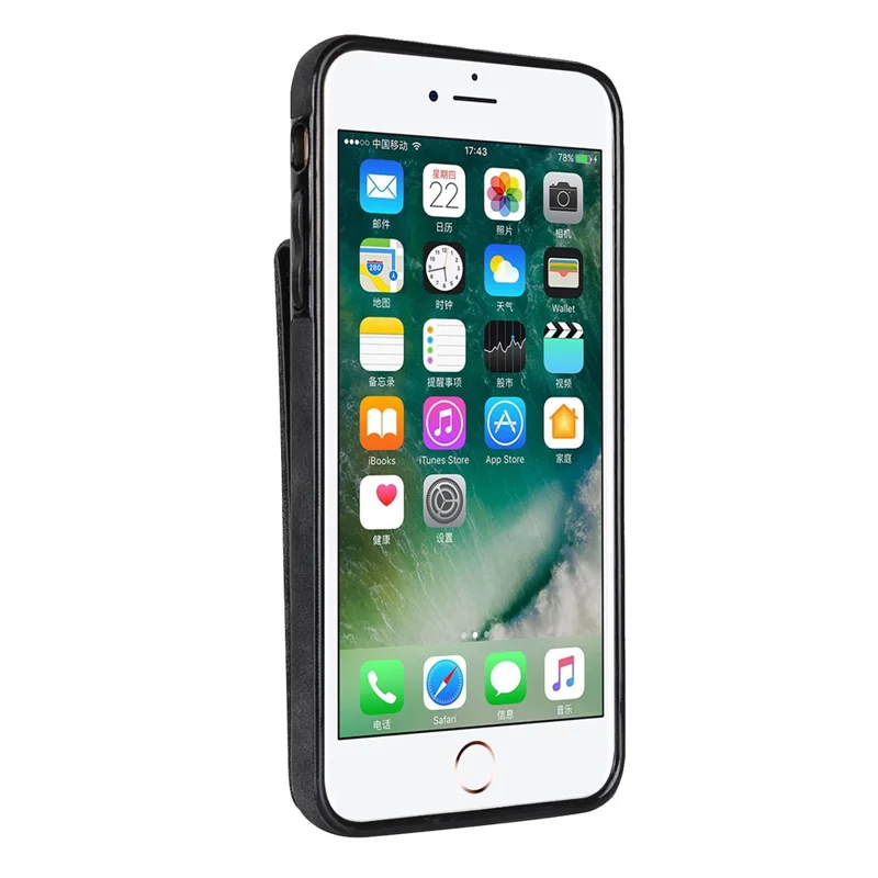 Per iPhone SE (2022) / SE (2020) / 7 / 8 Custodia per cellulare RFID Blocking Retro PU+TPU - Nero