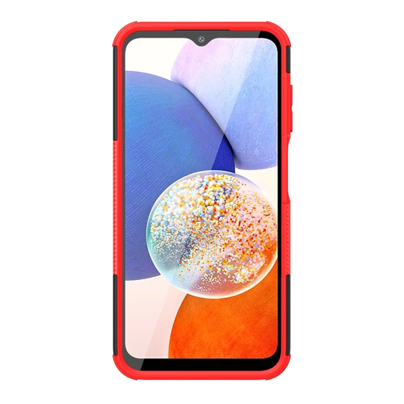 For Samsung Galaxy A15 4G / A15 5G Cell Phone Case Tyre Pattern Design Kickstand Anti-drop Cover - Red
