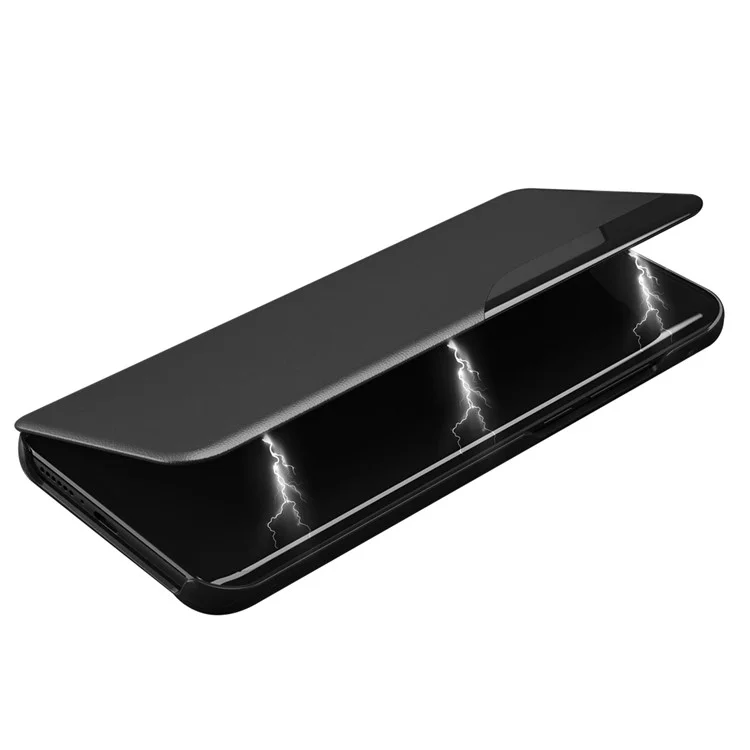 Per Samsung Galaxy A35 5G Case PU Pelle Supporto Vista Finestra Custodia per Telefono - Verde
