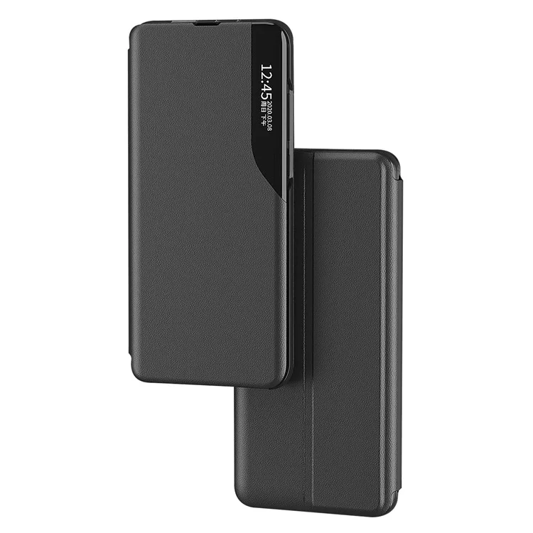 Per Samsung Galaxy A35 5G Case PU Pelle Supporto Vista Finestra Custodia per Telefono - Verde