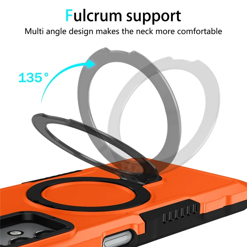 For Samsung Galaxy A13 5G / A13 4G Case Slim-Fit TPU+PC 2-in-1 Ring Kickstand Phone Back Shell - Orange