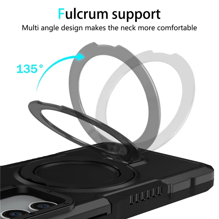 Für Samsung Galaxy S23 FE Case Hybrid TPU+PC Kickstand Anti-scratch Phone Protector - Schwarz