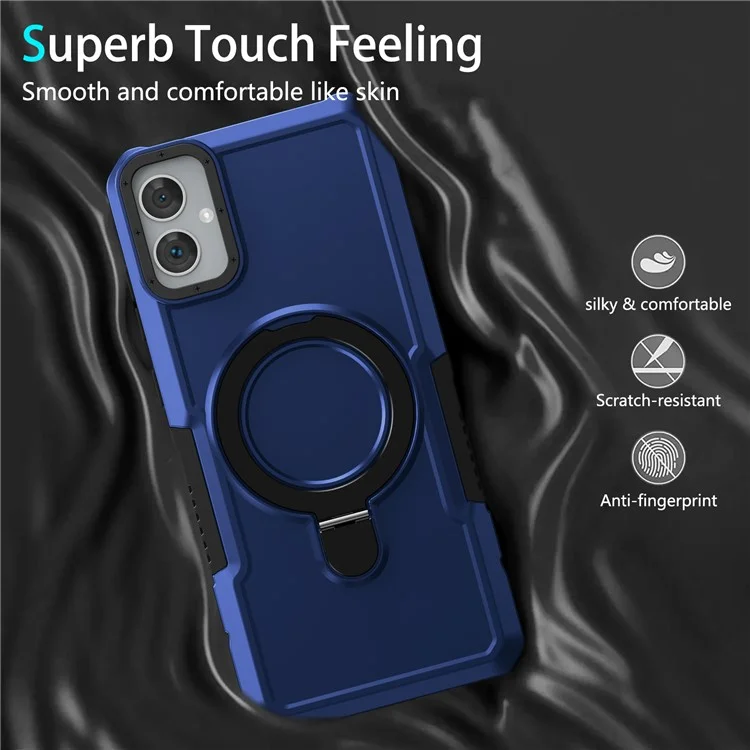 Für Samsung Galaxy A05 4G Cover Hybrid TPU + PC Smartphone-Hülle mit Ring-Halterung Kickstand - Saphir