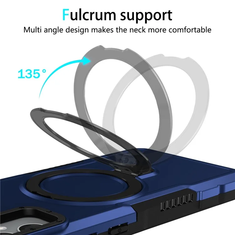 Für Samsung Galaxy A05 4G Cover Hybrid TPU + PC Smartphone-Hülle mit Ring-Halterung Kickstand - Saphir