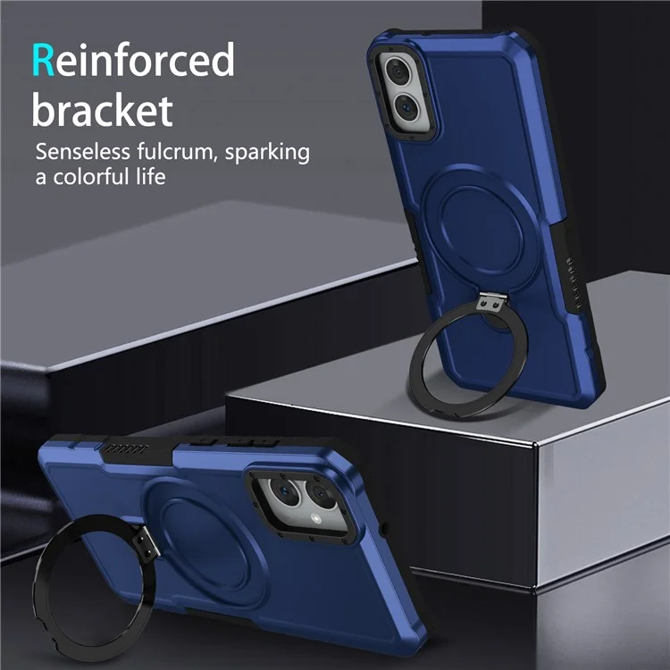 Für Samsung Galaxy A05 4G Cover Hybrid TPU + PC Smartphone-Hülle mit Ring-Halterung Kickstand - Saphir