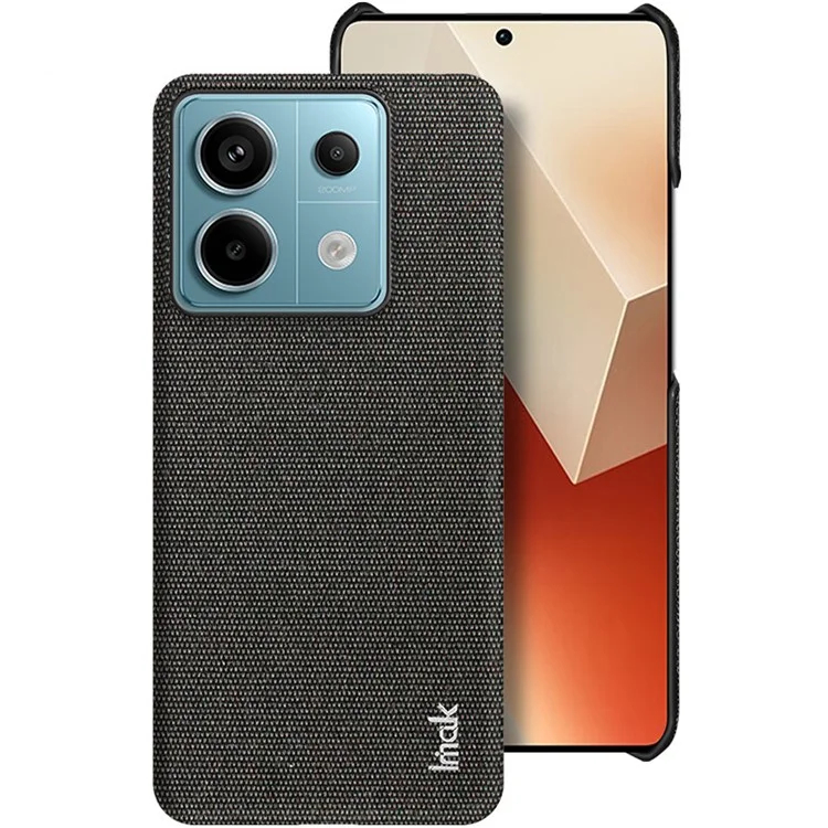 IMAK Ruiyi Serie für Xiaomi Redmi Note 13 Pro 5G / Poco X6 5G Hülle Tuchstruktur PU+PC Handyhülle - Schwarz