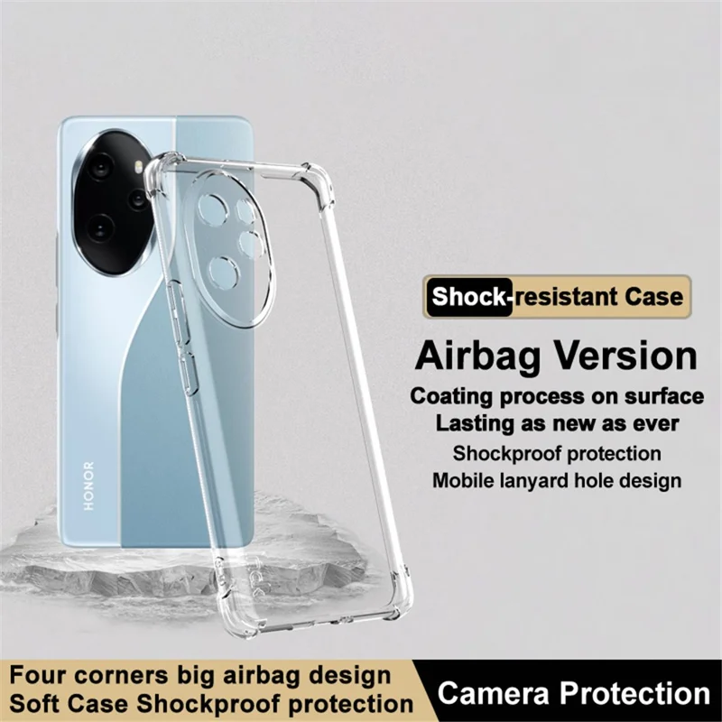 IMAK For Honor 100 Pro 5G Clear Case Anti-drop Soft TPU Phone Back Cover - Transparent